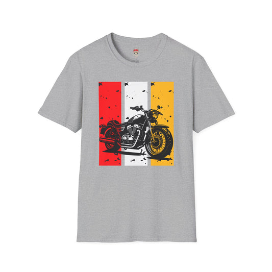 Vintage Motorcycle Unisex Softstyle T-Shirt – Retro Biker Tee for Motorcycle Enthusiasts