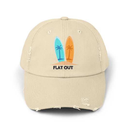 FLAT OUT - Unisex Distressed Cap