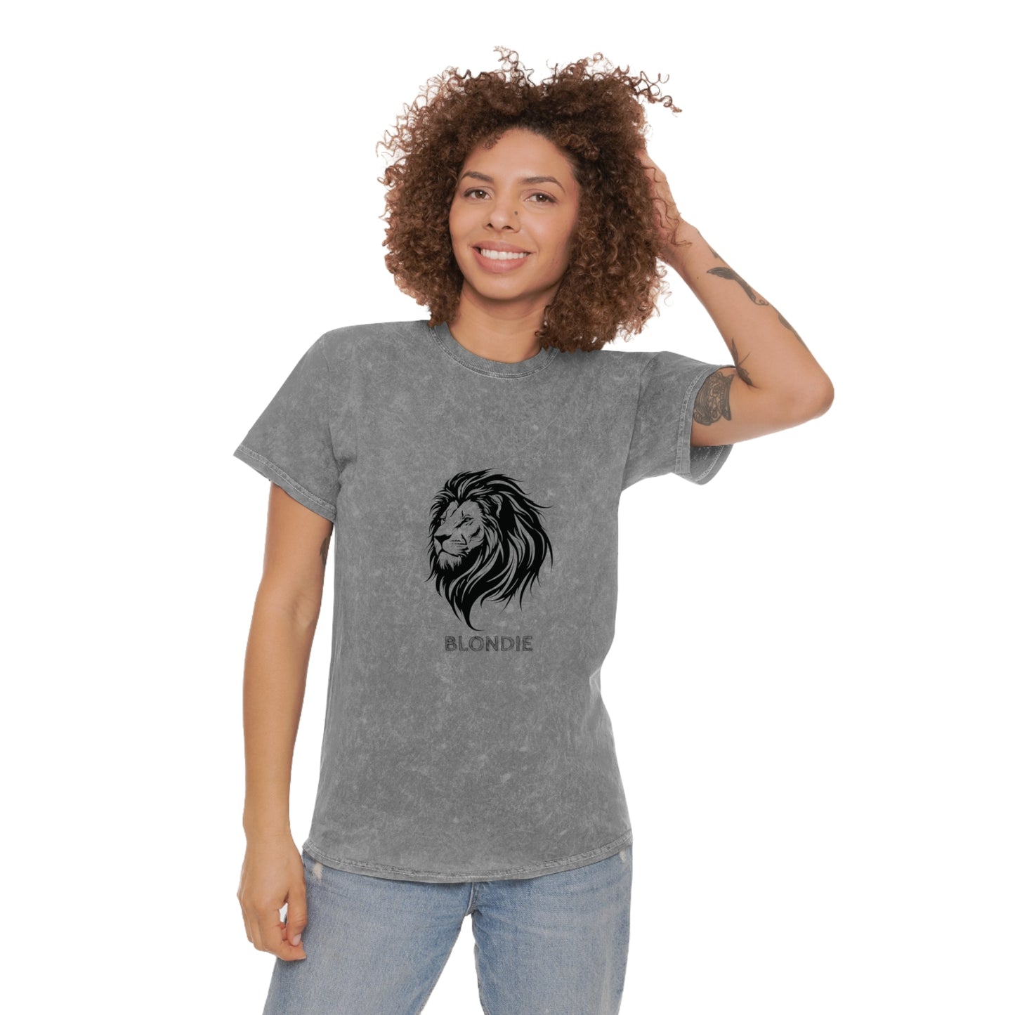 Bold Lion Graphic Unisex Mineral Wash T-Shirt - Unique Vintage Style