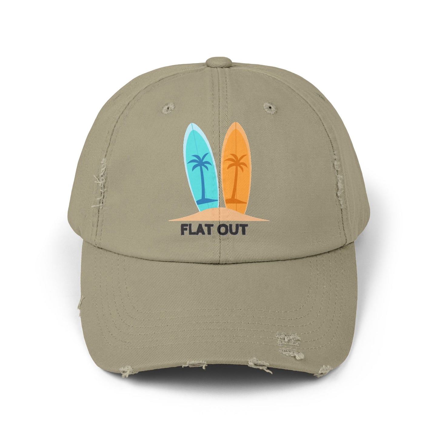 FLAT OUT - Unisex Distressed Cap