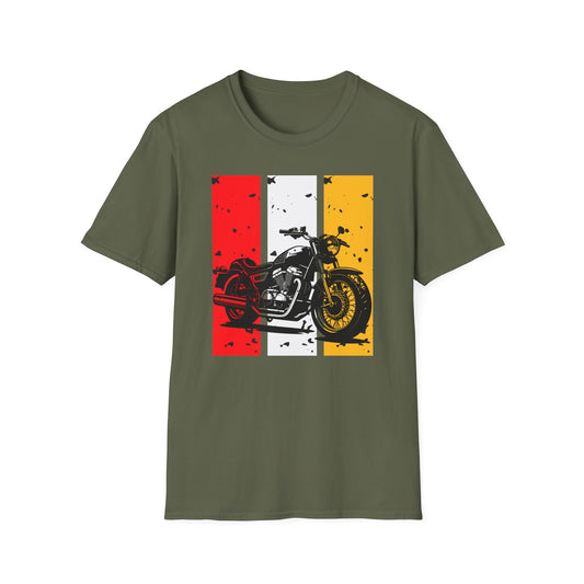 Vintage Motorcycle Unisex Softstyle T-Shirt – Retro Biker Tee for Motorcycle Enthusiasts